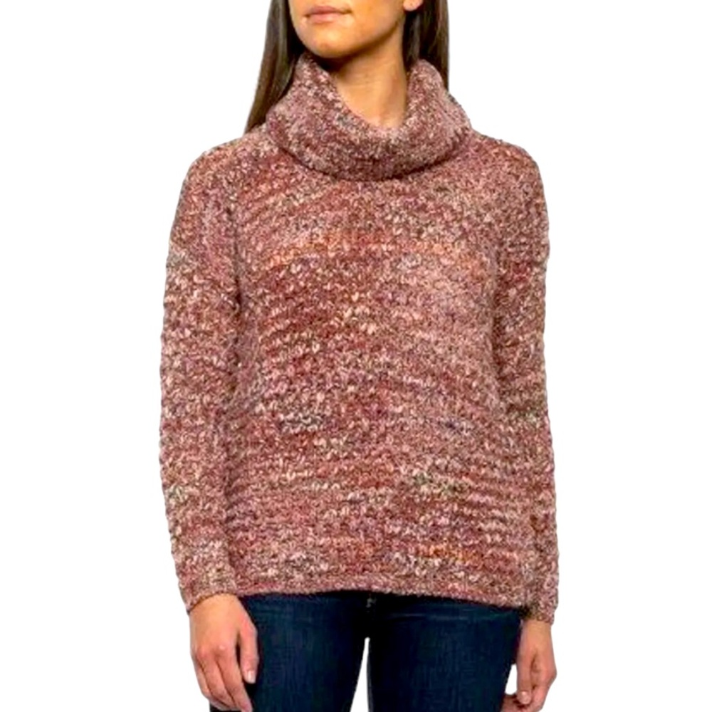 Anthropologie Elsamanda Cowl Neck Loose‎ Knit Pink Wool Blend Sweater